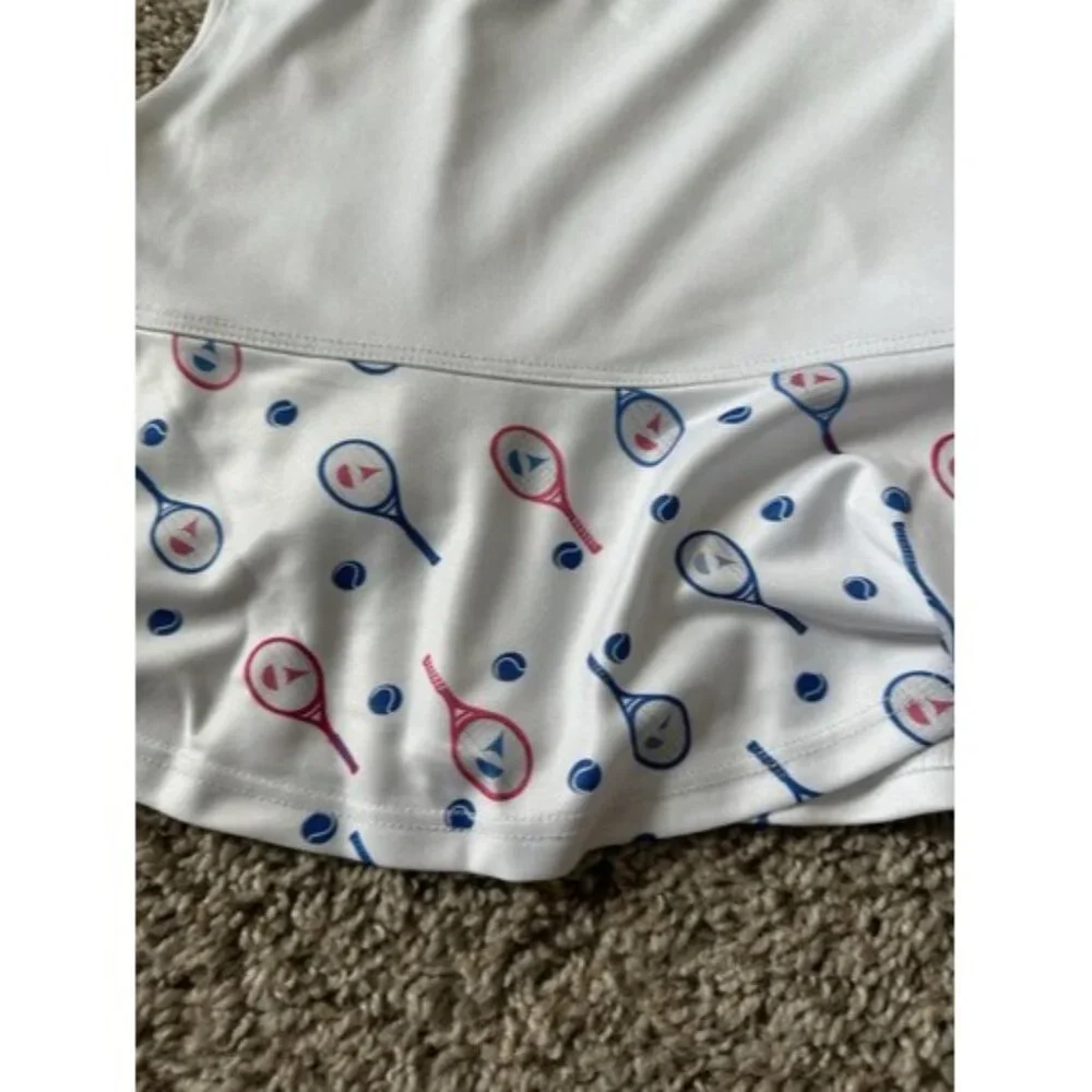 Grand Slam Perforance White Colorful Tennis Skorts Shorts Back Pocket Size XL